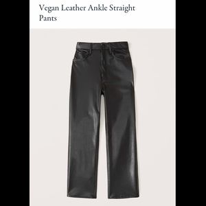 NWT❗️A&F Black Vegan Leather Ultra High Rise Ankle Pants